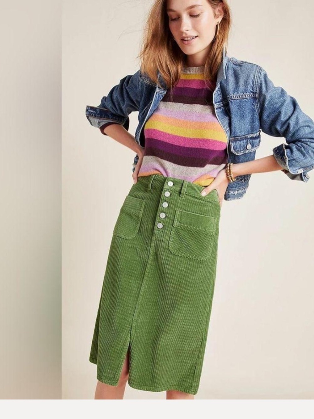 Anthropology Pilcro & the Letterpress Corduroy Button-Front chore pockets skirt - Picture 11 of 11